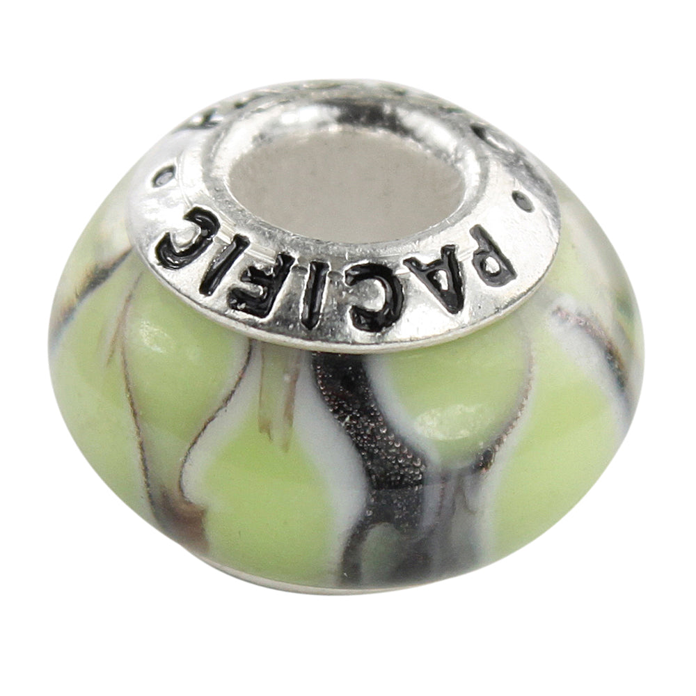925 Sterling Silver Murano Glass Bead - Rain Forrest