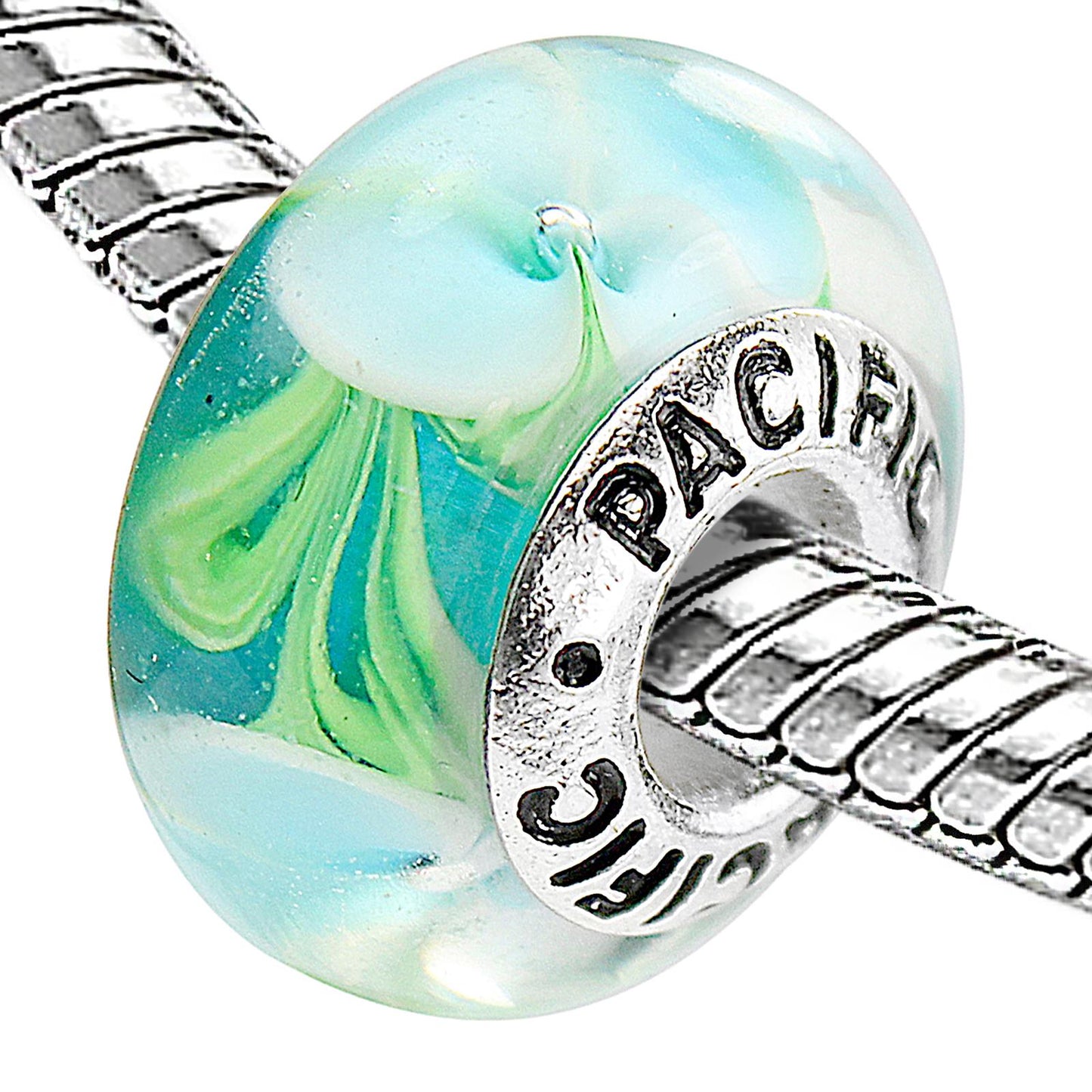925 Sterling Silver Murano Glass Bead - Flower Garden