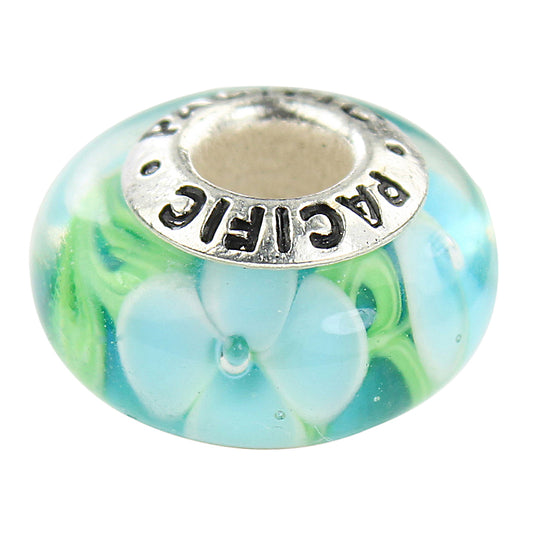 925 Sterling Silver Murano Glass Bead - Flower Garden
