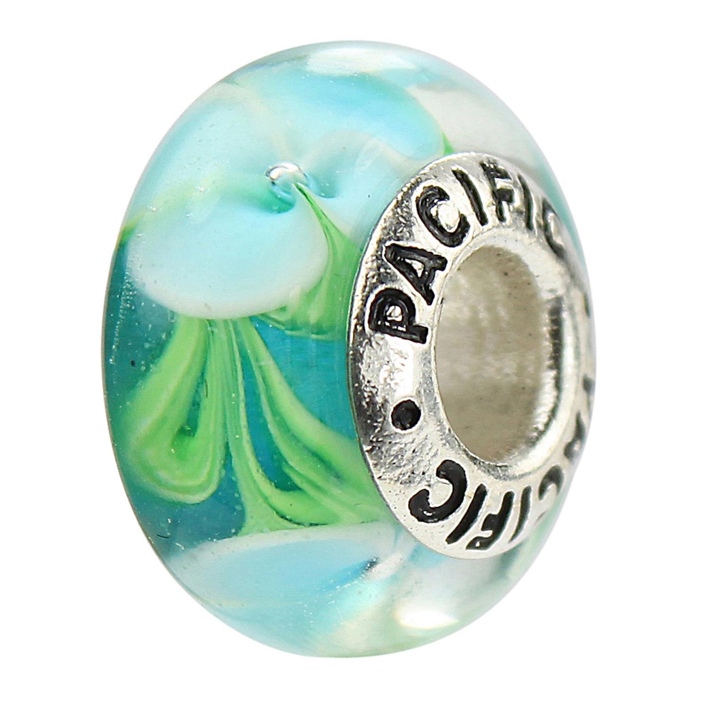 925 Sterling Silver Murano Glass Bead - Flower Garden