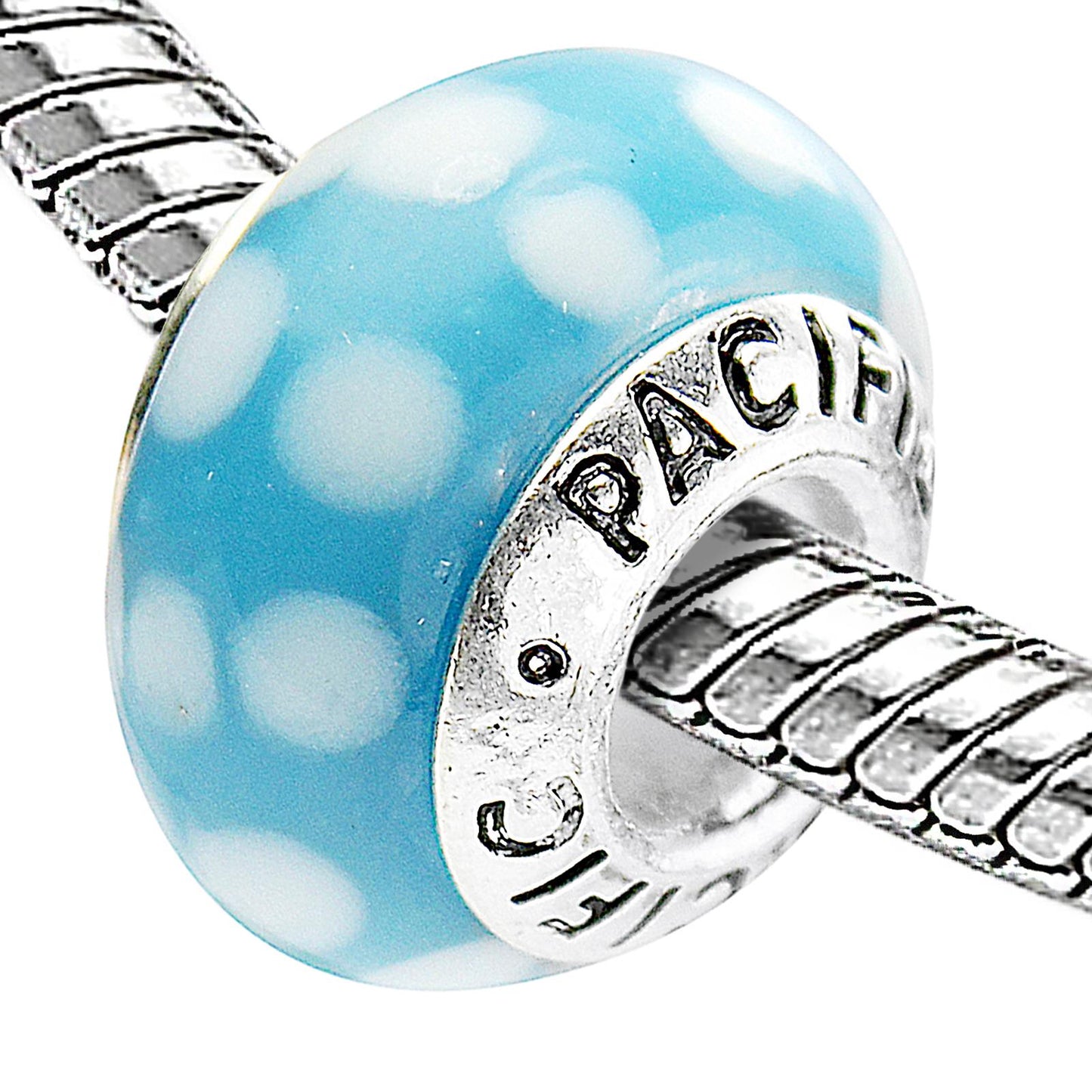 925 Sterling Silver Murano Glass Bead - Polka Dot Bikini