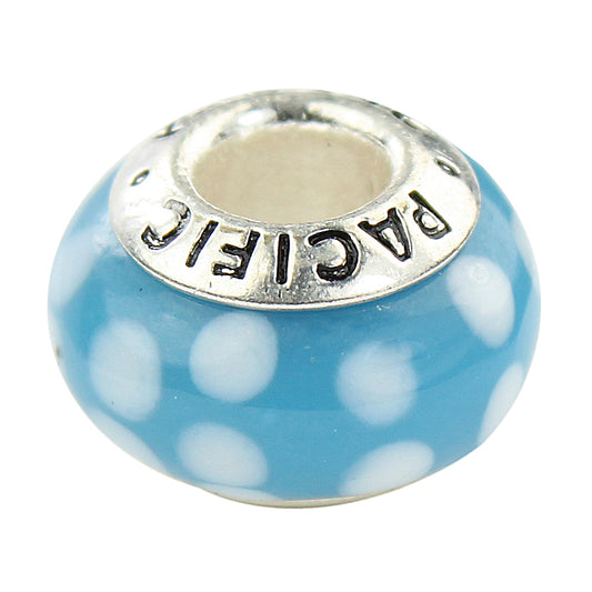 925 Sterling Silver Murano Glass Bead - Polka Dot Bikini