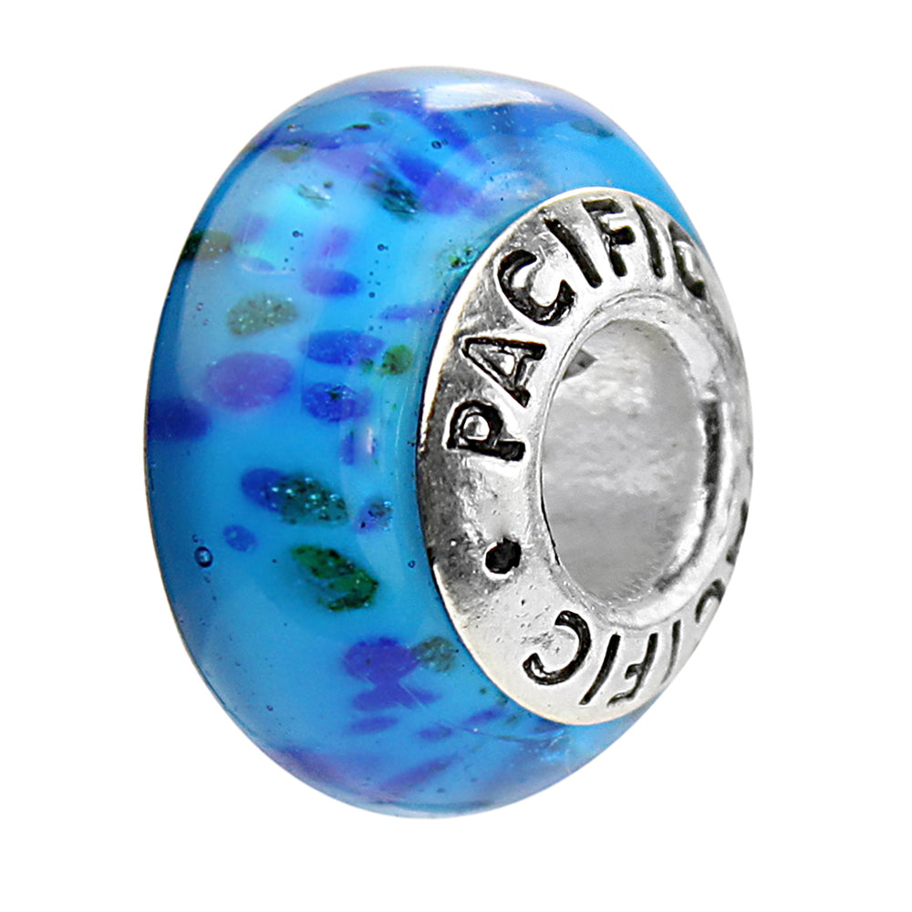 925 Sterling Silver Murano Glass Bead - Aquarium
