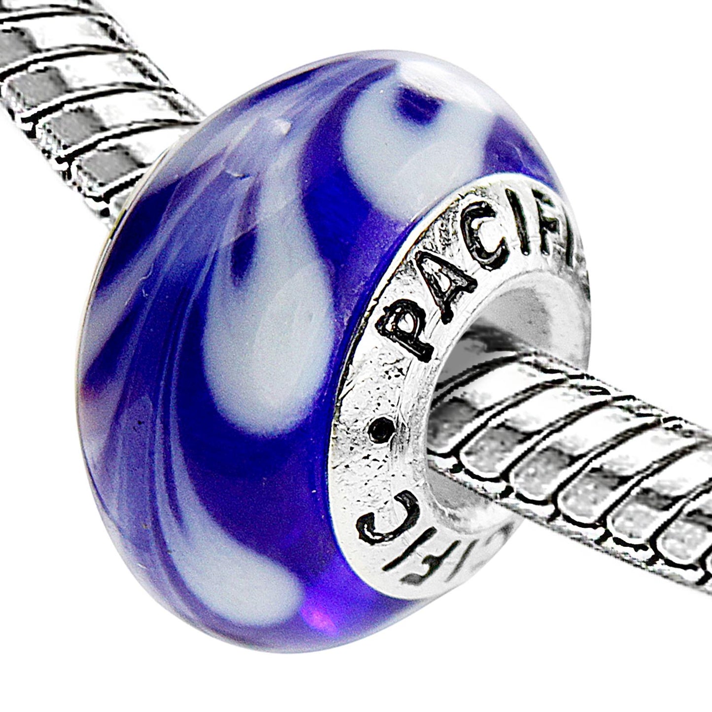 925 Sterling Silver Murano Glass Bead - Tsunami