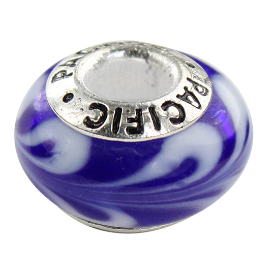 925 Sterling Silver Murano Glass Bead - Tsunami