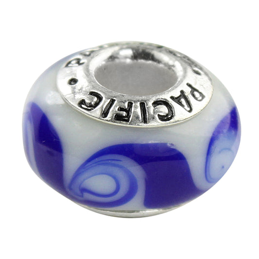 925 Sterling Silver Murano Glass Bead - Jolla Blue
