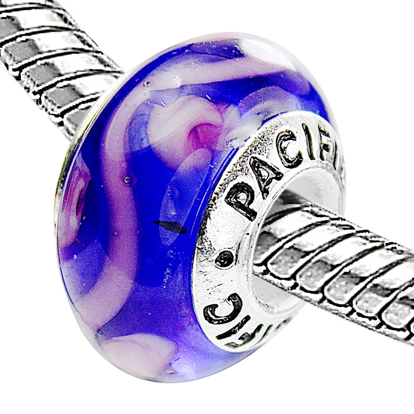 925 Sterling Silver Murano Glass Bead - Martini Fred