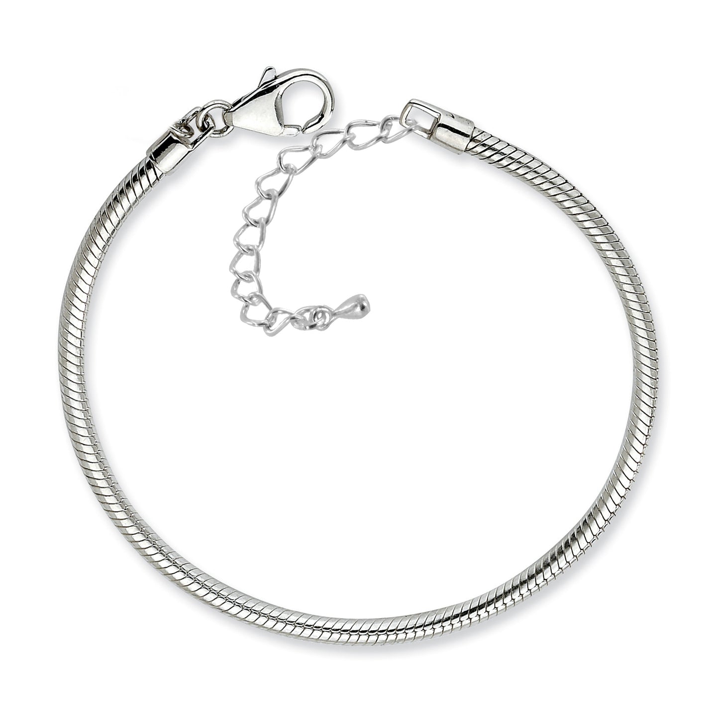 ELYA Women's Silver Plated Snake Chain Charm Bracelet with Extension