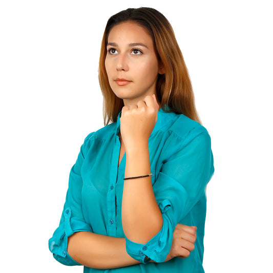 Silver Plated Lobster Clasp Woven Braided Leather Bracelet (3mm)