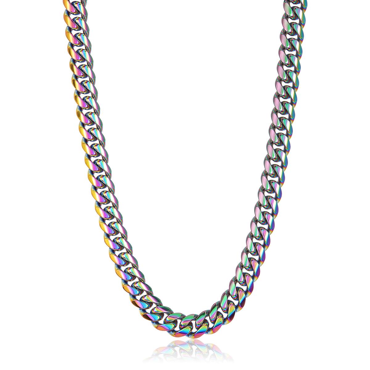 Crucible Jewelry Men's 12mm Stainless Steel Curb Necklace