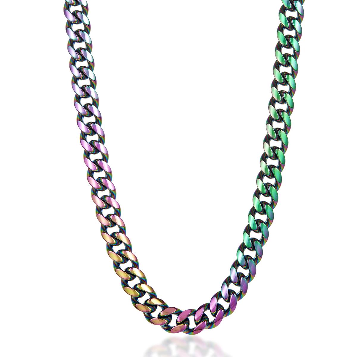 Crucible Jewelry Men's 14mm Stainless Steel Curb Necklace