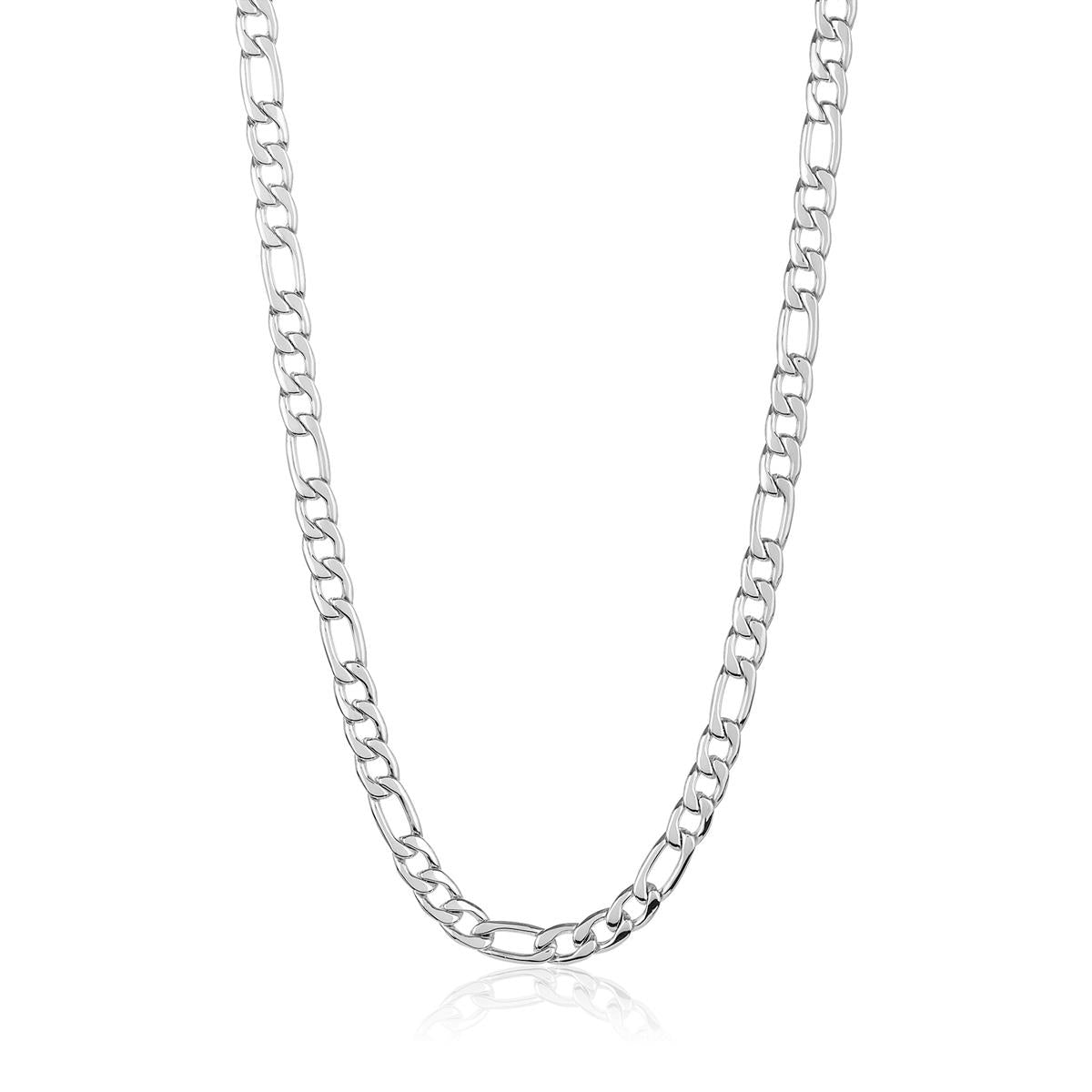 Crucible 8mm Stainless Steel Figaro Chain Bracelet and Necklace Set