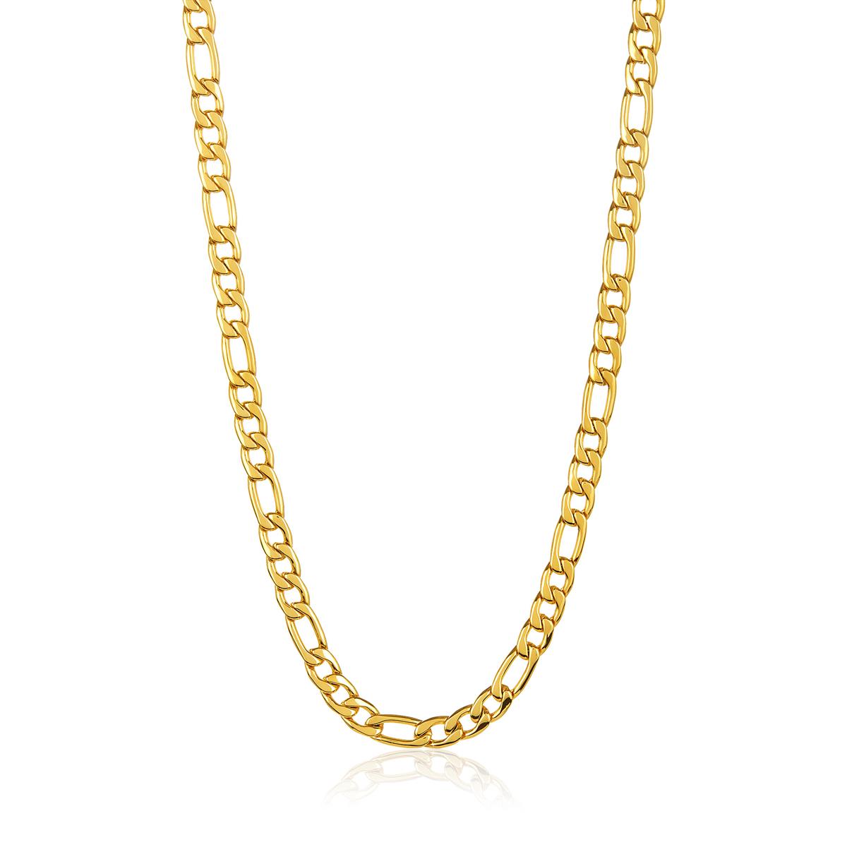 Crucible 8mm Stainless Steel Figaro Chain Bracelet and Necklace Set
