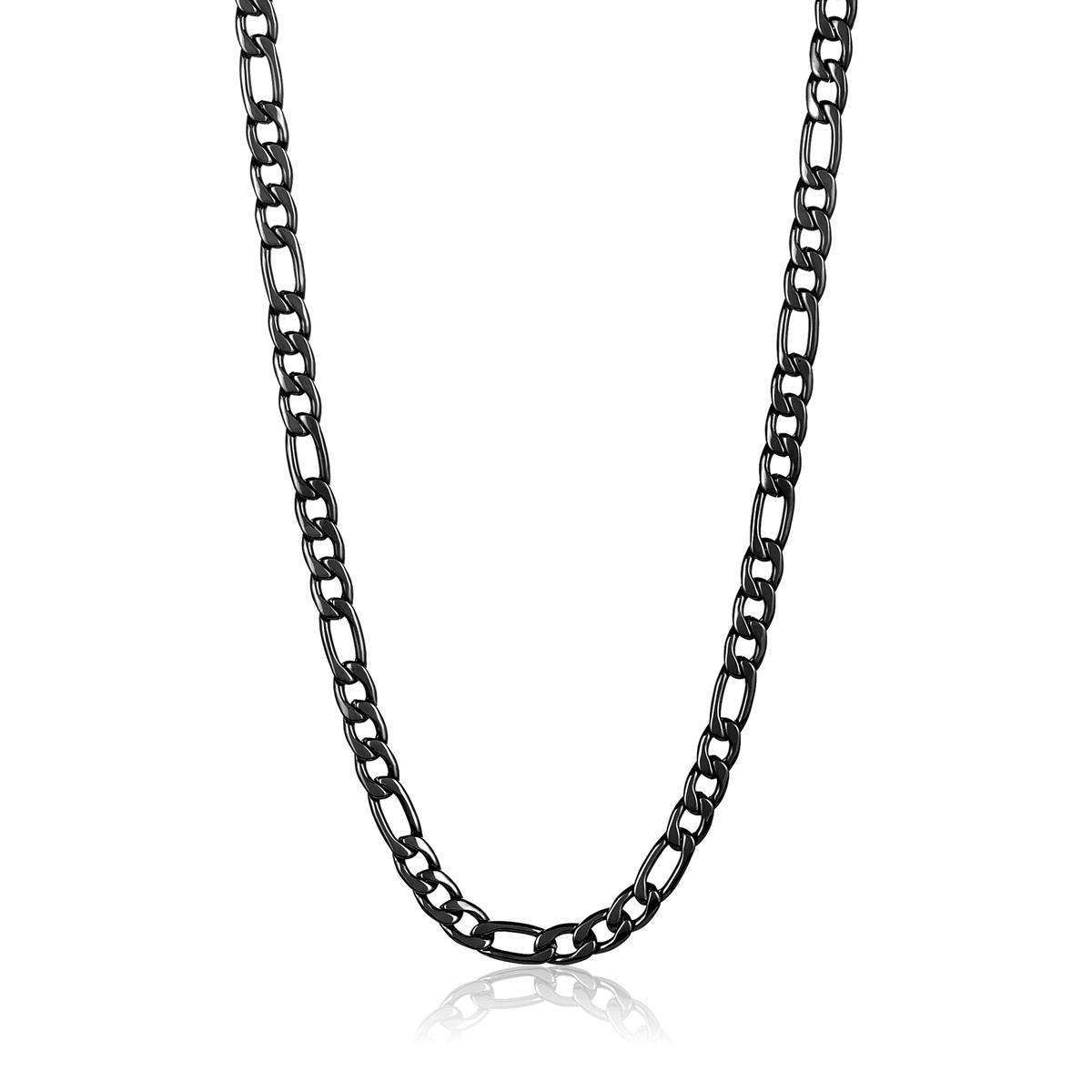 Crucible 8mm Stainless Steel Figaro Chain Bracelet and Necklace Set