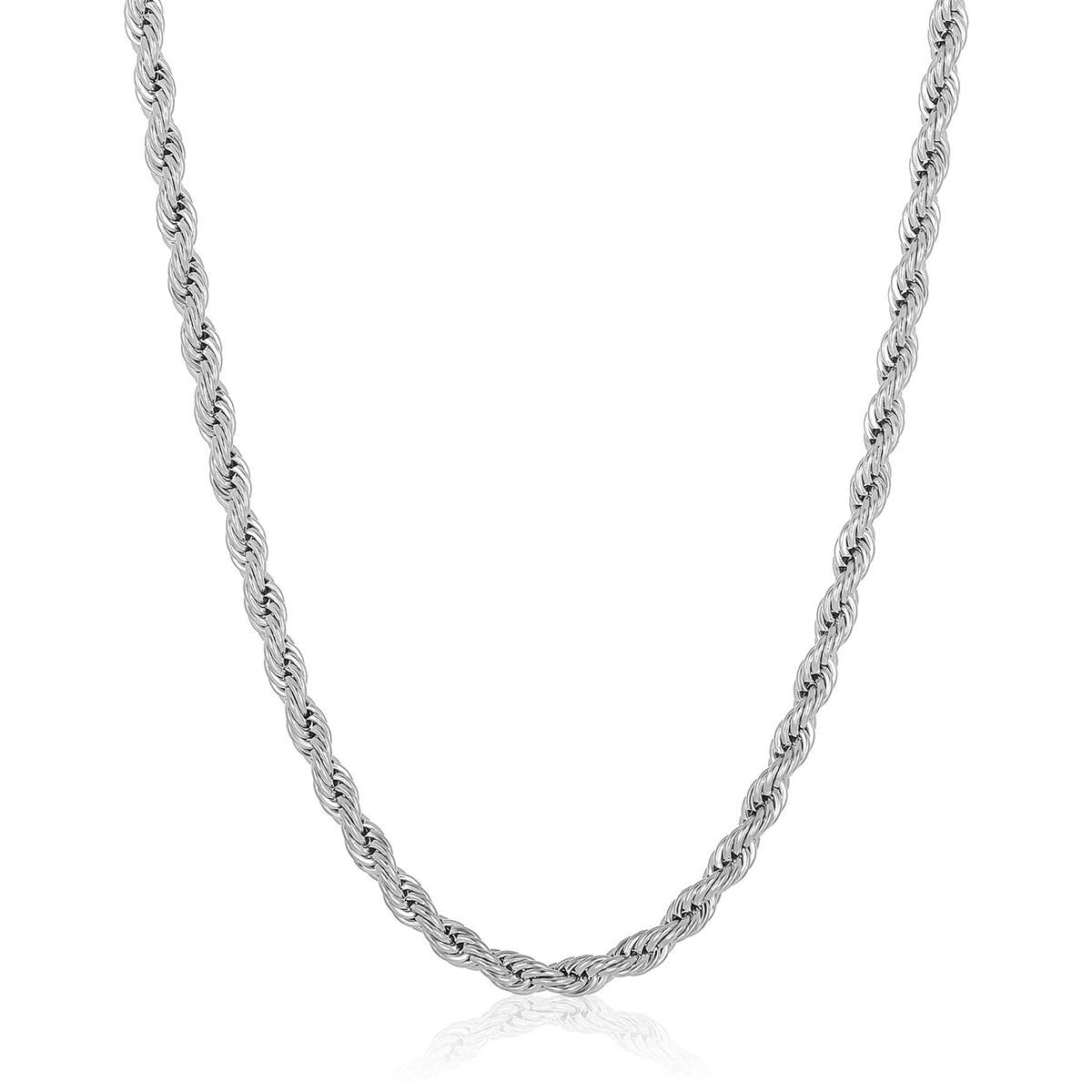 Men's 6mm Rope Chain Stainless Steel Necklace 26