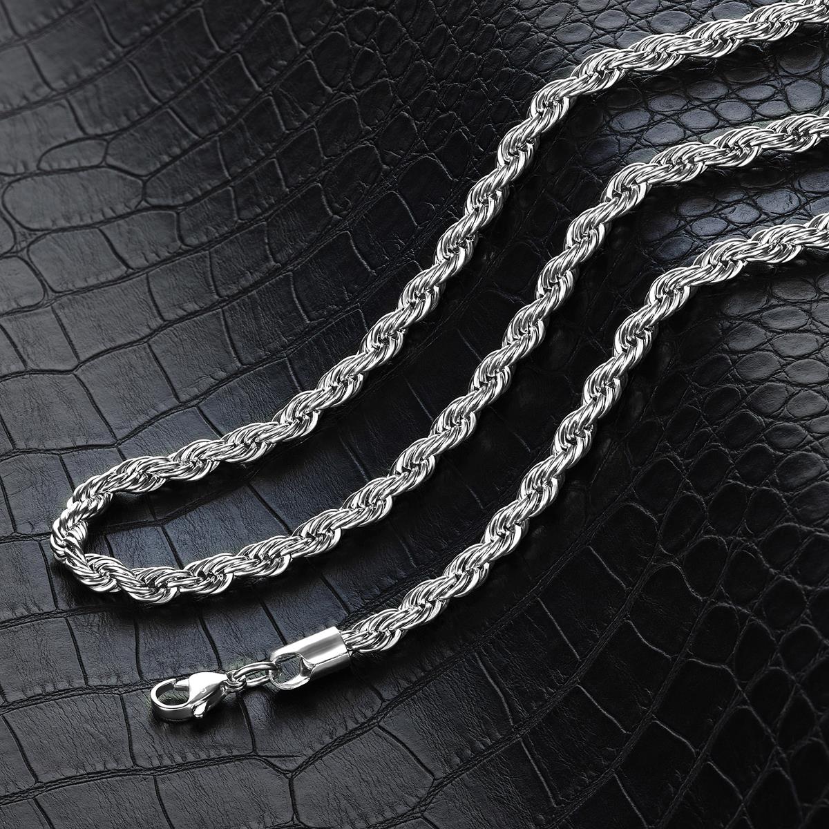 Crucible Jewelry 6mm Stainless Steel Rope Chain 26 Inches