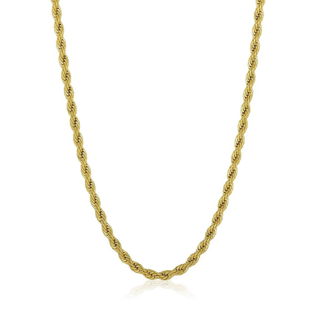 Men's 6mm Rope Chain Stainless Steel Necklace - 26"