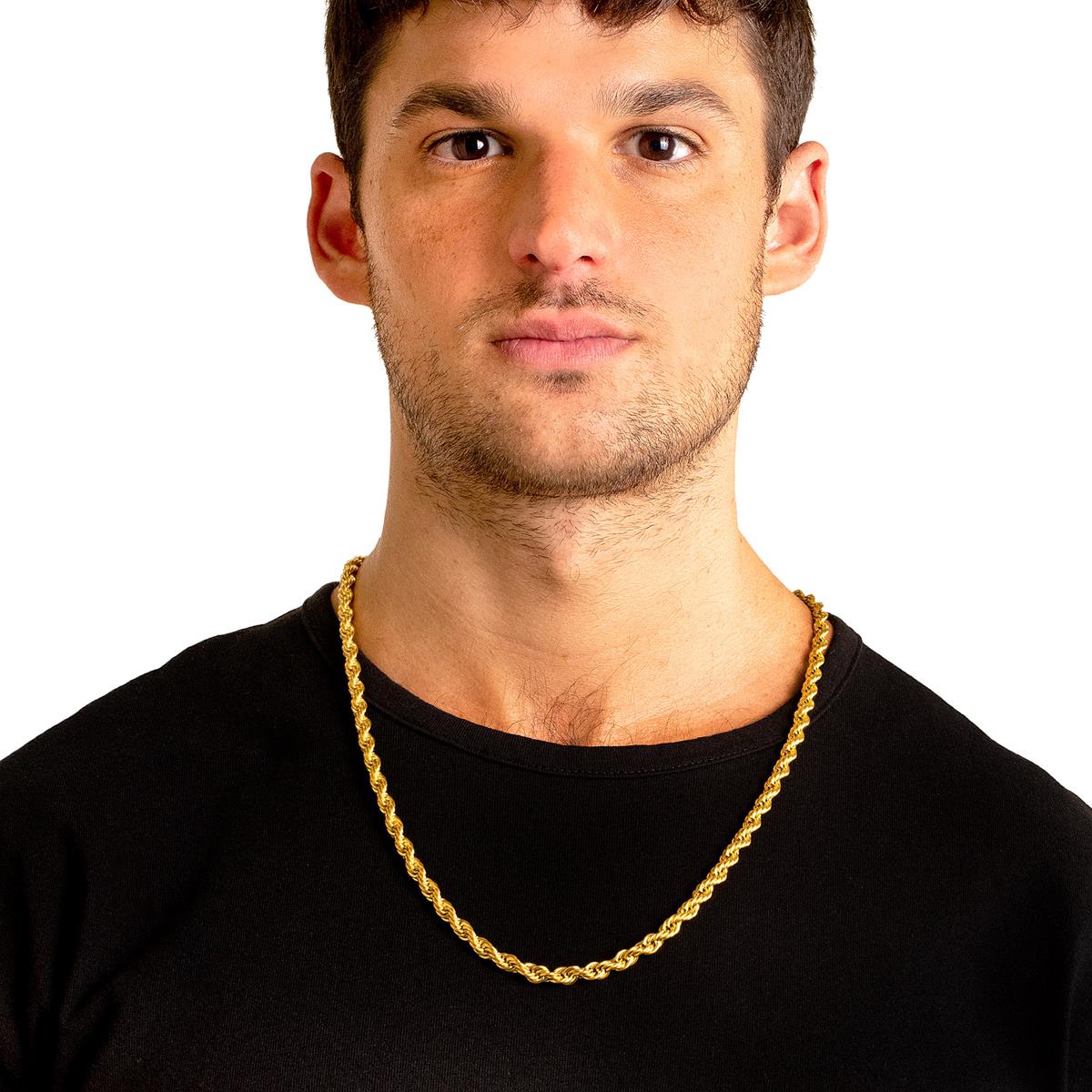 Men's 6mm Rope Chain Stainless Steel Necklace - 26"