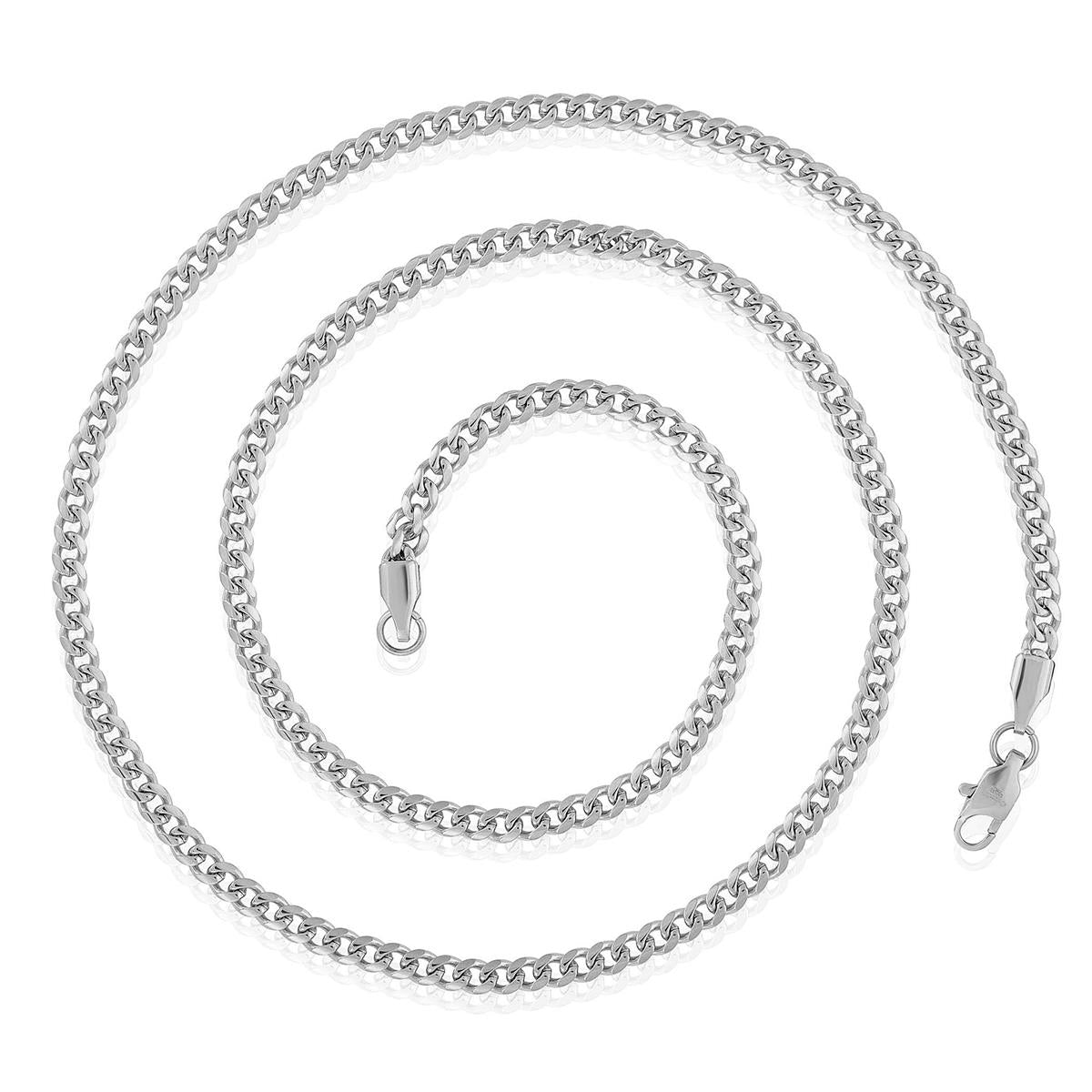 Crucible Jewelry 3.5mm Stainless Steel Rounded Curb Chain 22 Inches