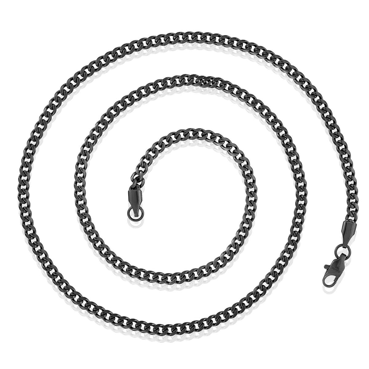 Crucible Jewelry 3.5mm Stainless Steel Rounded Curb Chain 22 Inches