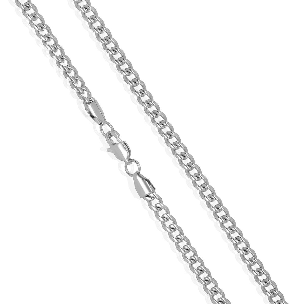 Men's 5mm Rounded Curb Chain Stainless Steel Necklace - 24"