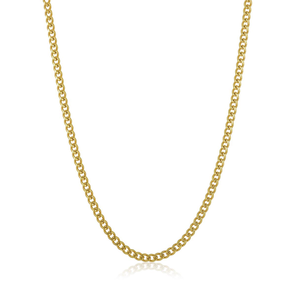Men's 5mm Rounded Curb Chain Stainless Steel Necklace - 24"