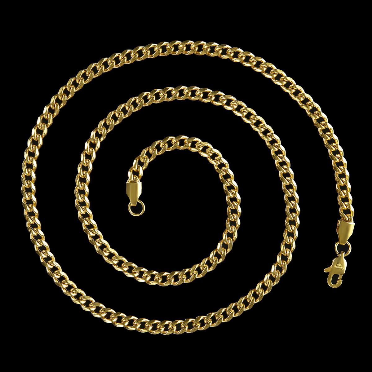 Men's 5mm Rounded Curb Chain Stainless Steel Necklace - 24"