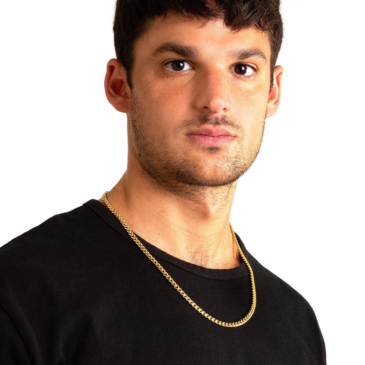 Men's 5mm Rounded Curb Chain Stainless Steel Necklace - 24"
