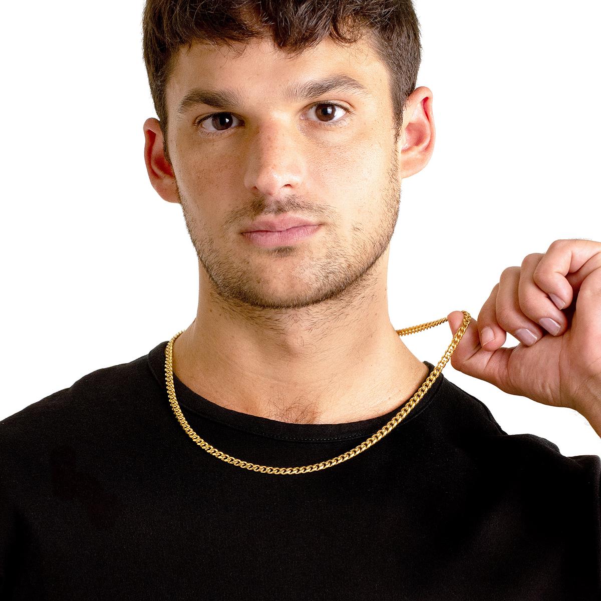 Men's 5mm Rounded Curb Chain Stainless Steel Necklace - 24"