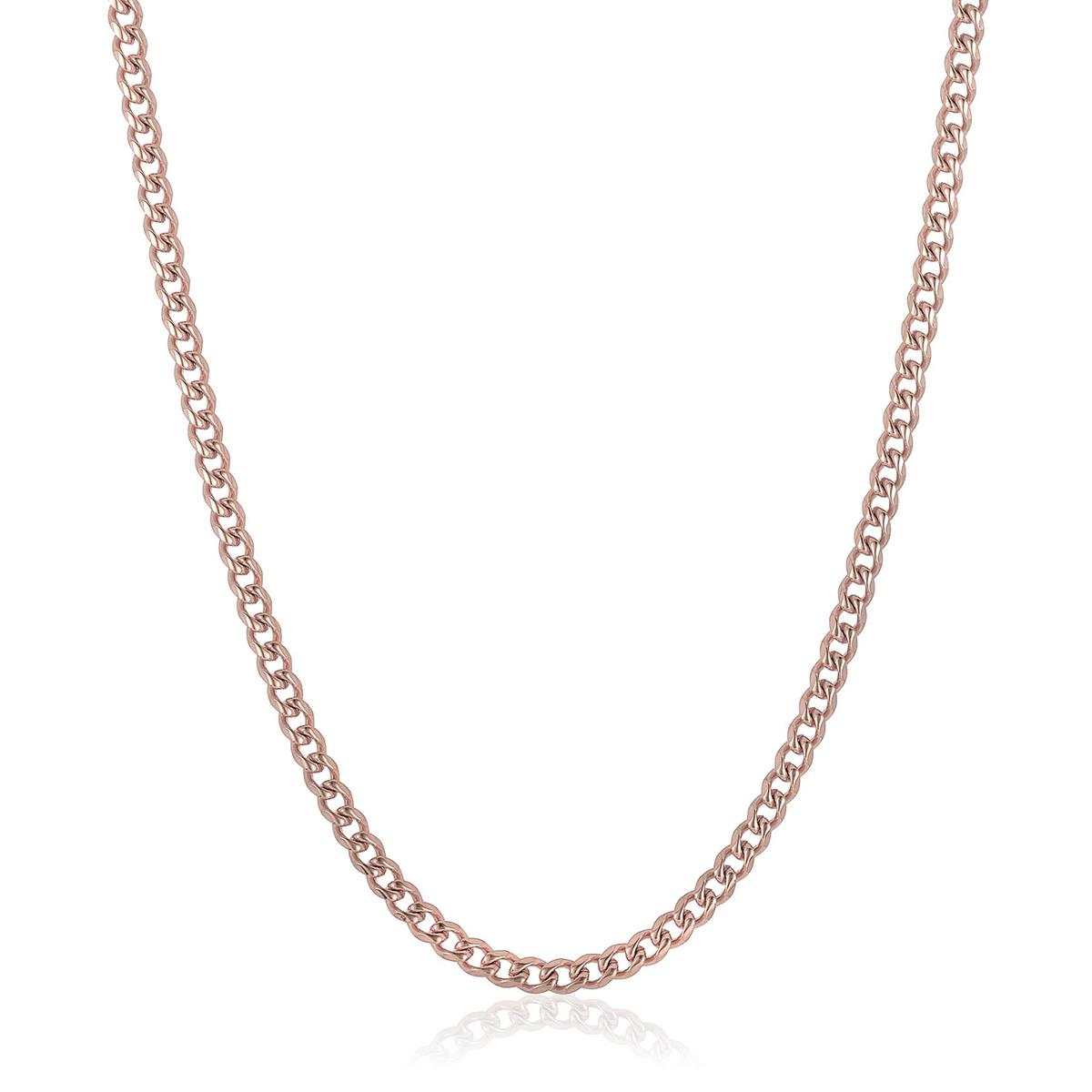 Men's 5mm Rounded Curb Chain Stainless Steel Necklace - 24"