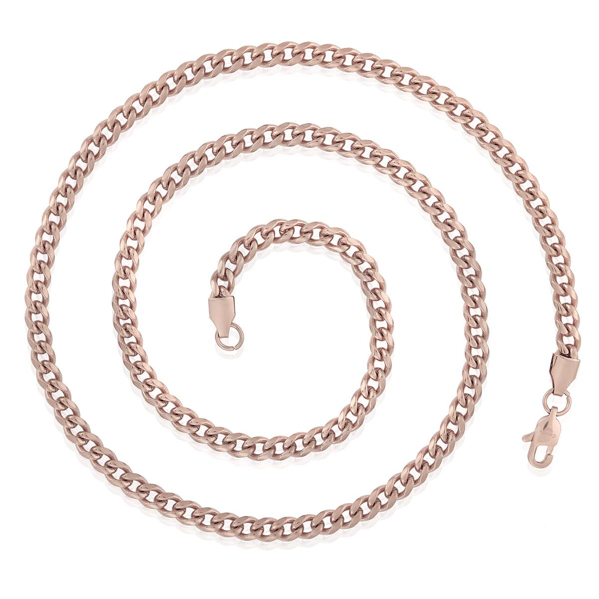 Men's 5mm Rounded Curb Chain Stainless Steel Necklace - 24"