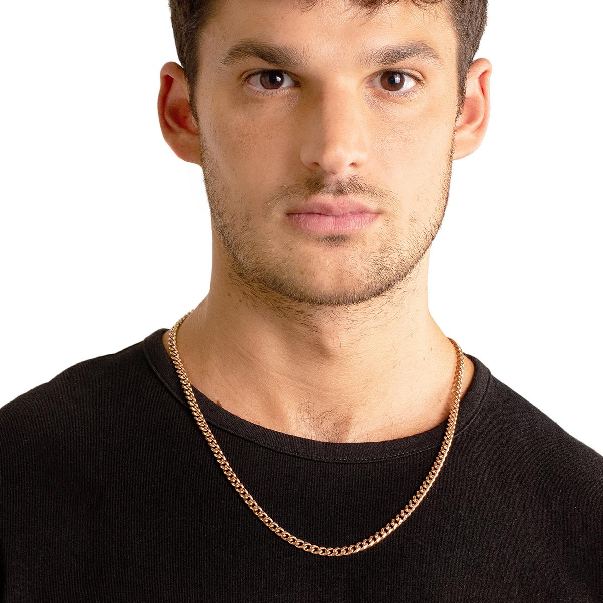 Men's 5mm Rounded Curb Chain Stainless Steel Necklace - 24"