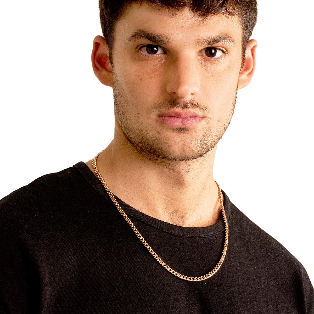 Men's 5mm Rounded Curb Chain Stainless Steel Necklace - 24"