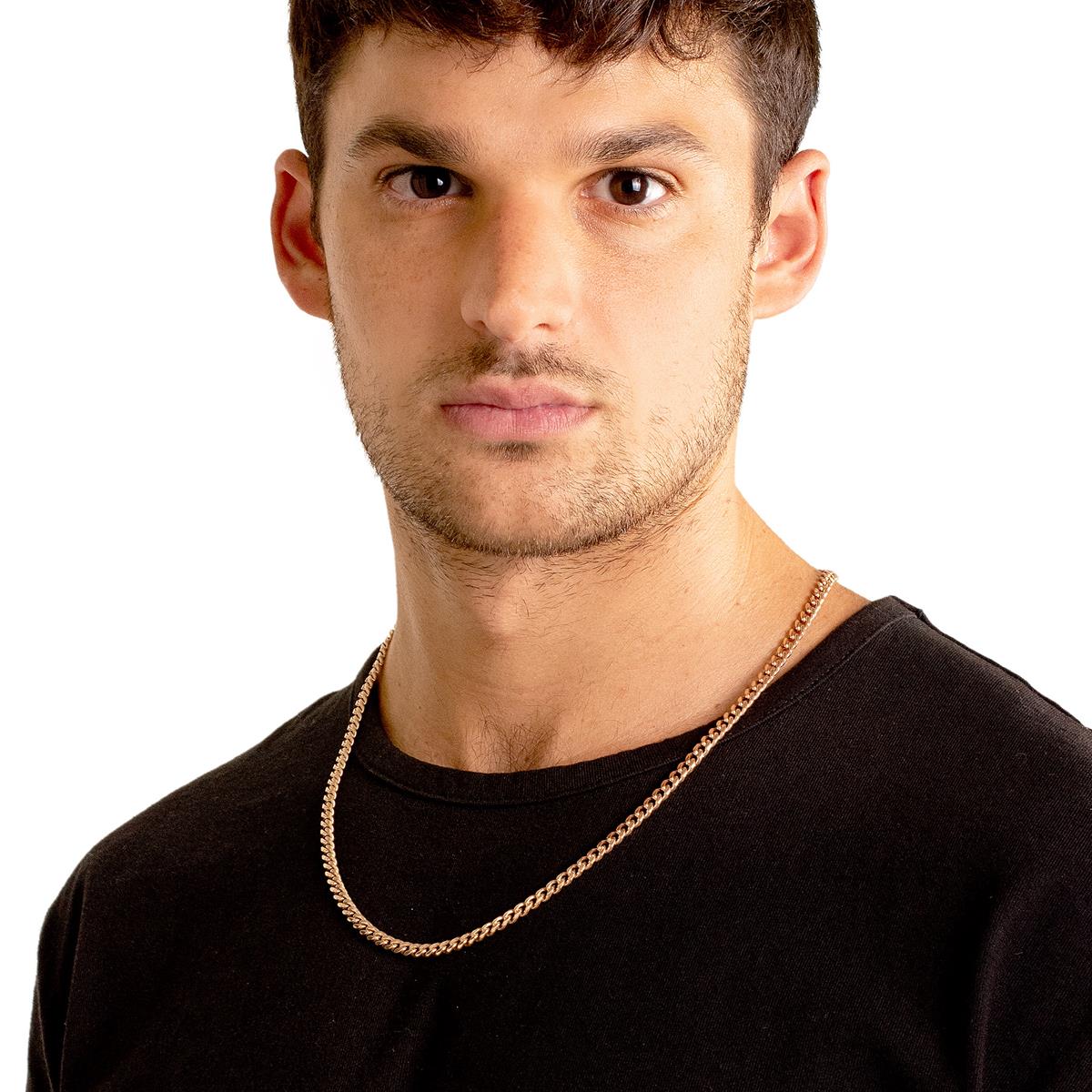 Men's 5mm Rounded Curb Chain Stainless Steel Necklace - 24"