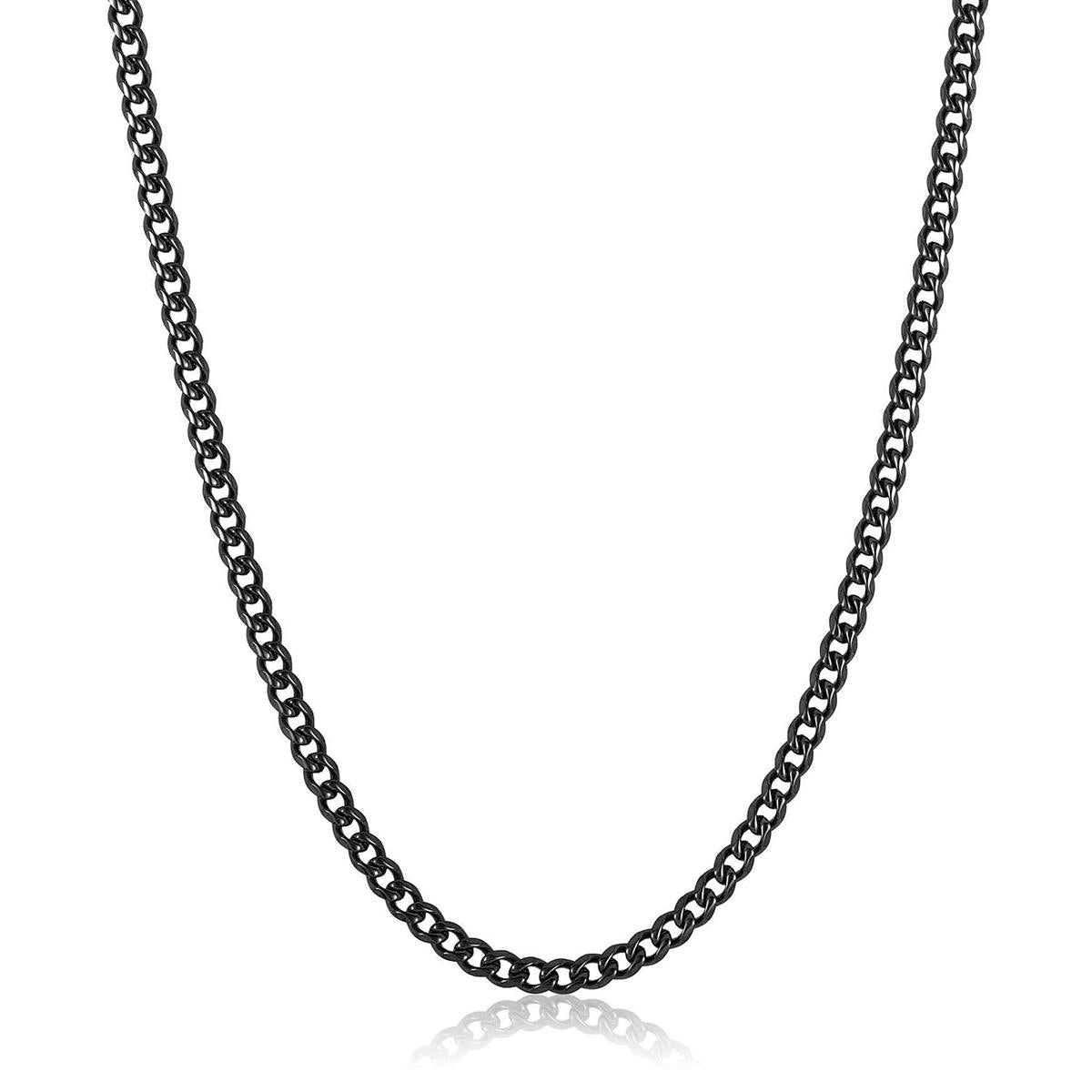 Men's 5mm Rounded Curb Chain Stainless Steel Necklace - 24"