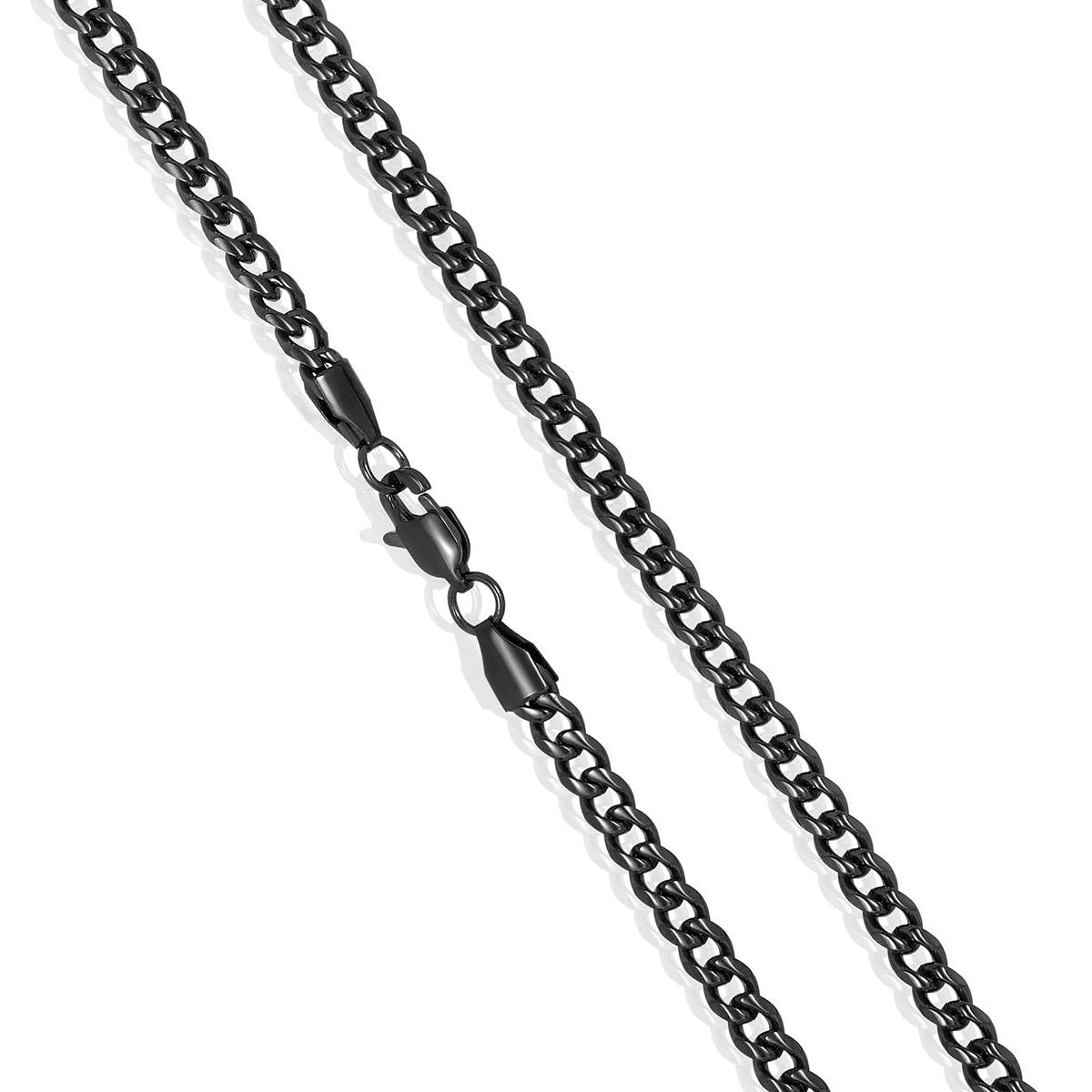 Men's 5mm Rounded Curb Chain Stainless Steel Necklace - 24"