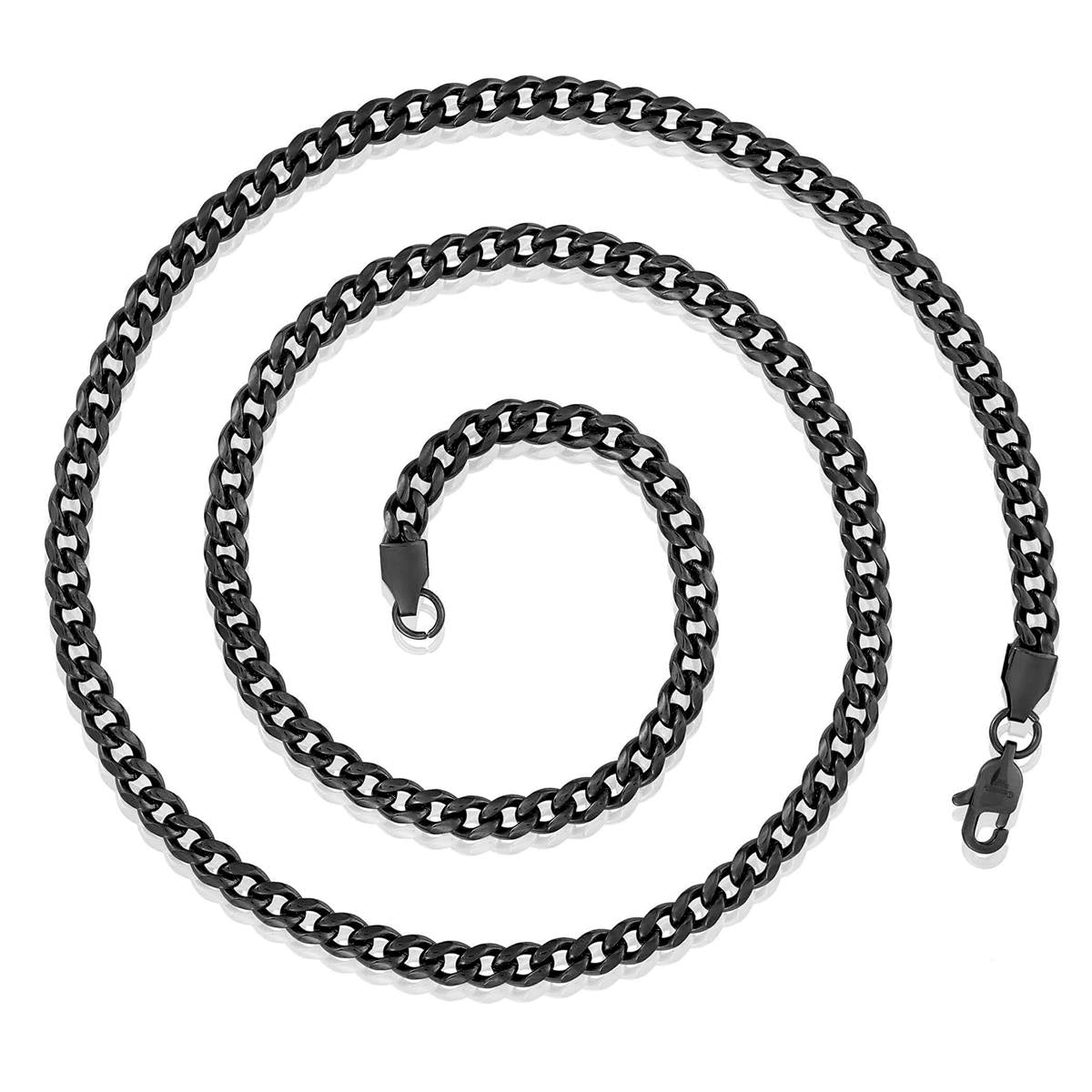 Men's 5mm Rounded Curb Chain Stainless Steel Necklace - 24"