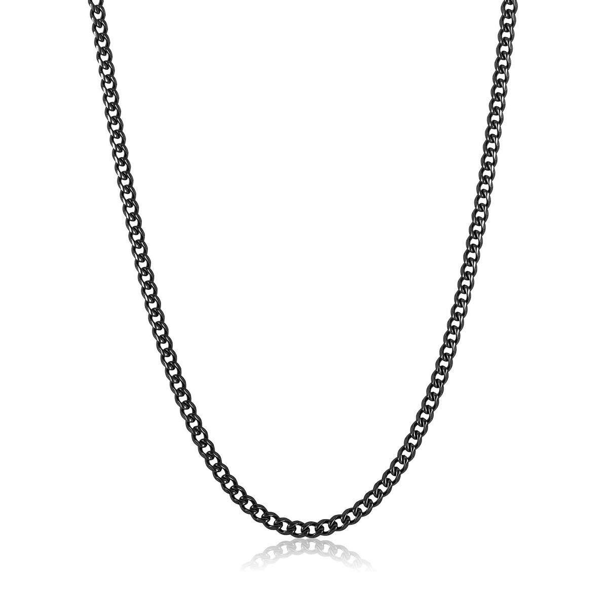 Men's 5mm Rounded Curb Chain Stainless Steel Necklace - 24"