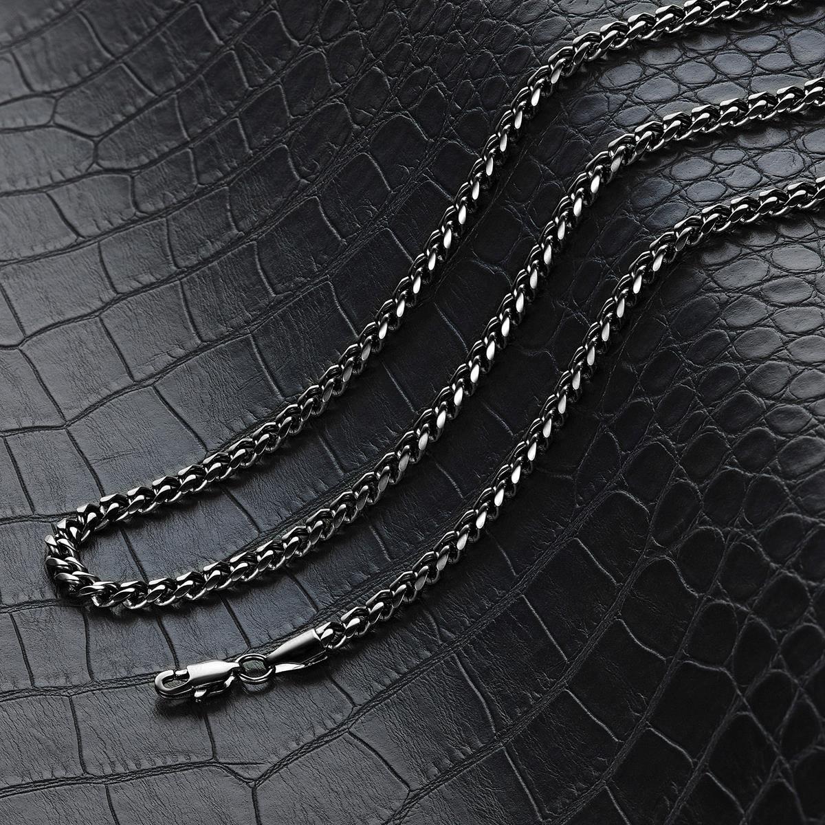 Men's 5mm Rounded Curb Chain Stainless Steel Necklace - 24"
