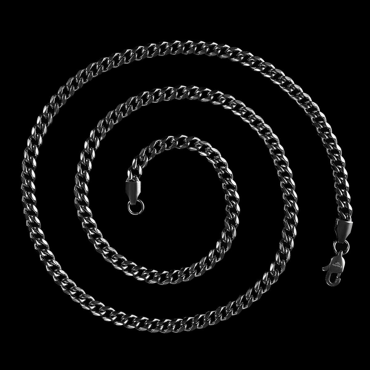 Men's 5mm Rounded Curb Chain Stainless Steel Necklace - 24"