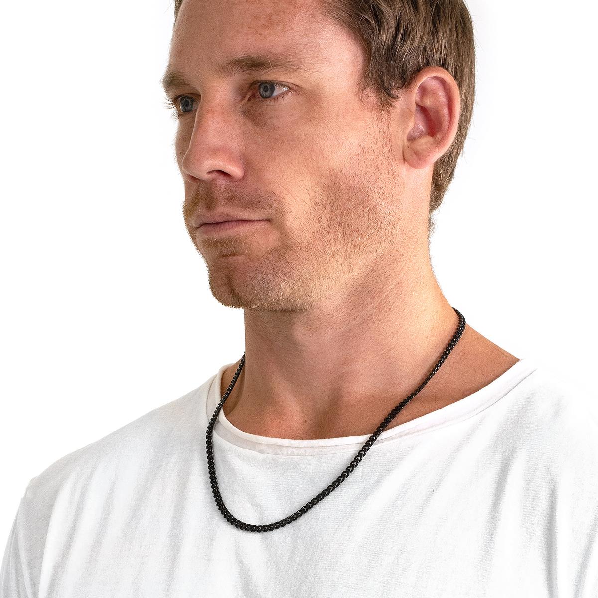 Men's 5mm Rounded Curb Chain Stainless Steel Necklace - 24"