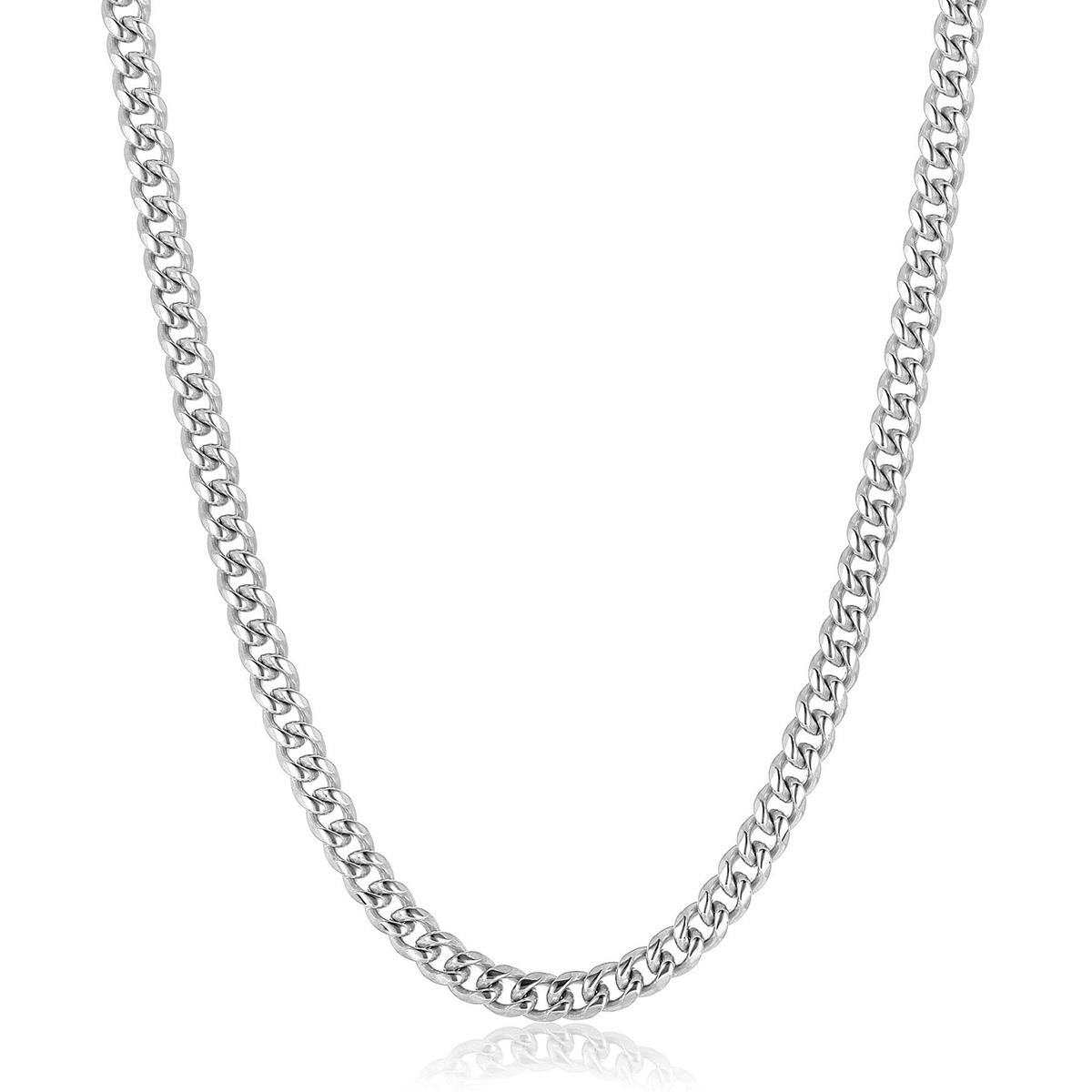 Crucible Jewelry 7mm Stainless Steel Rounded Curb Chain 26 Inches