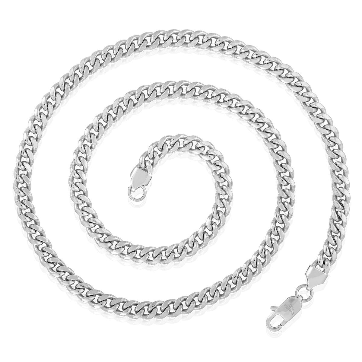 Crucible Jewelry 7mm Stainless Steel Rounded Curb Chain 26 Inches
