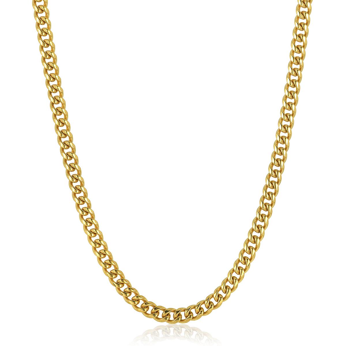 Crucible Jewelry 7mm Stainless Steel Rounded Curb Chain 26 Inches