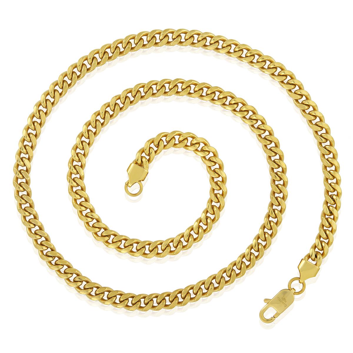 Crucible Jewelry 7mm Stainless Steel Rounded Curb Chain 26 Inches