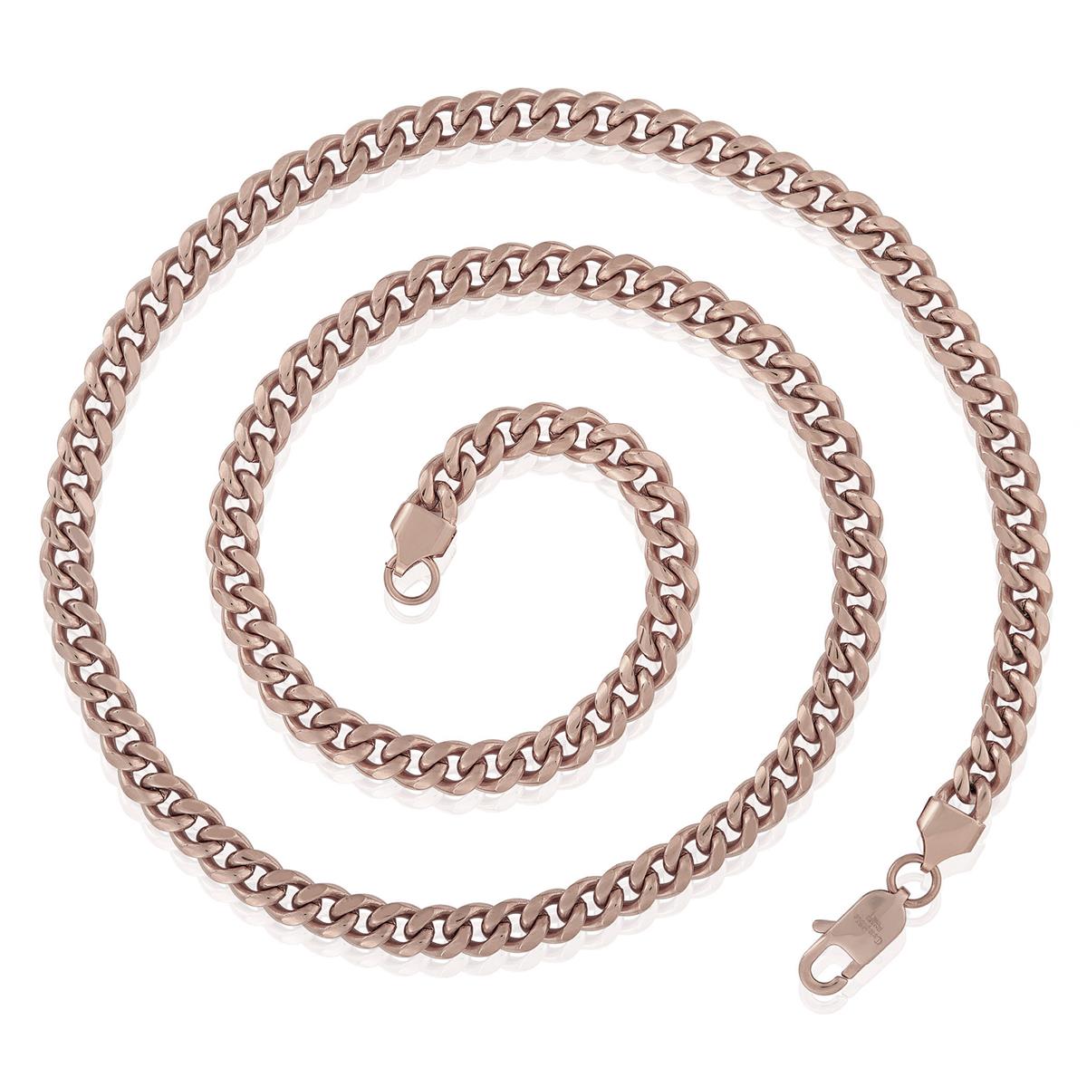 Crucible Jewelry 7mm Stainless Steel Rounded Curb Chain 26 Inches
