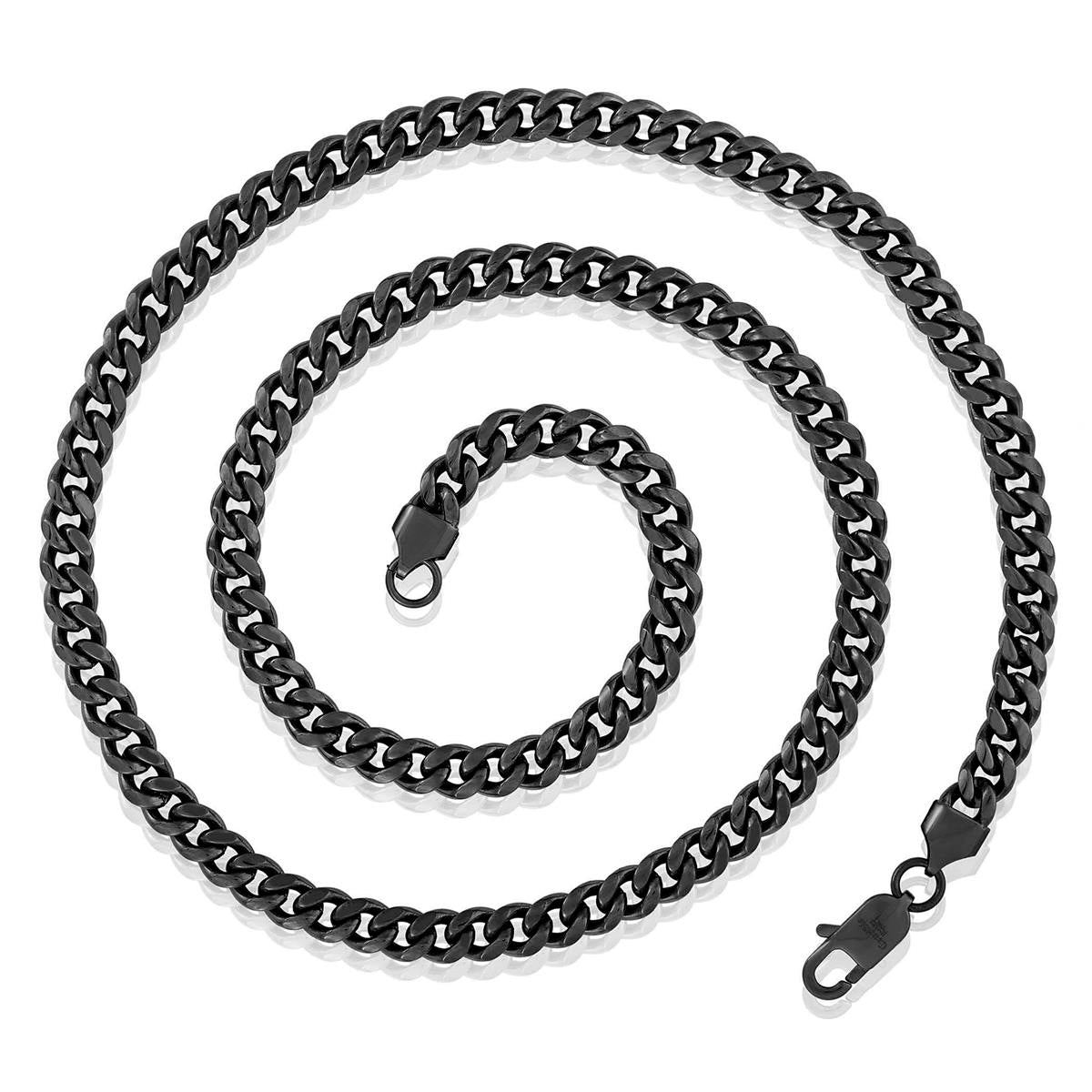 Crucible Jewelry 7mm Stainless Steel Rounded Curb Chain 26 Inches