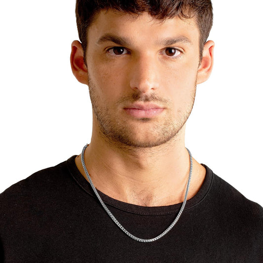 Crucible Jewelry 3mm Stainless Steel Rounded Franco Chain 22 Inches