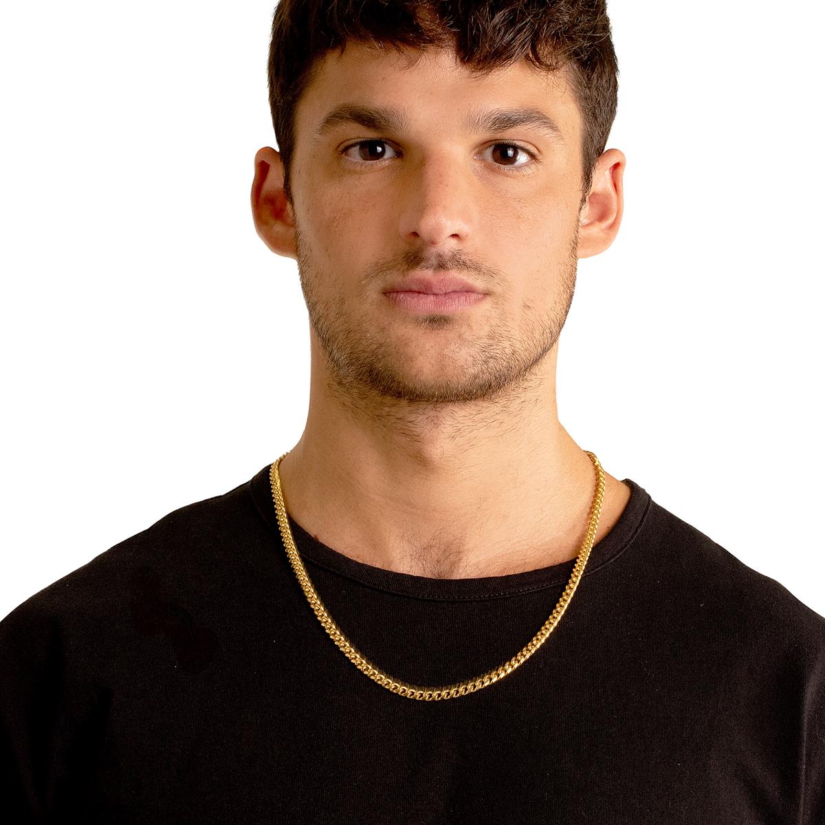 Men's 3mm Rounded Franco Chain Stainless Steel Necklace - 22"