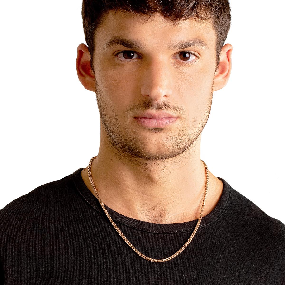 Men's 3mm Rounded Franco Chain Stainless Steel Necklace - 22"